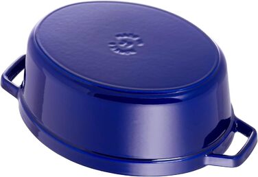 Чавунна жаровня/кокот STAUB, овальна 6,7 л, (29 см, темно-синя)