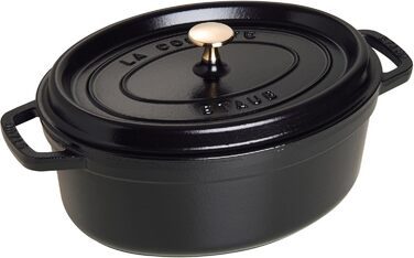 Чавунна жаровня/кокот STAUB, овальна 6,7 л, (29 см, чорна)