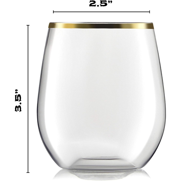 Пластиковые бокалы для вина без ножки 32 шт 340 мл CHATEAU FINE TABLEWARE