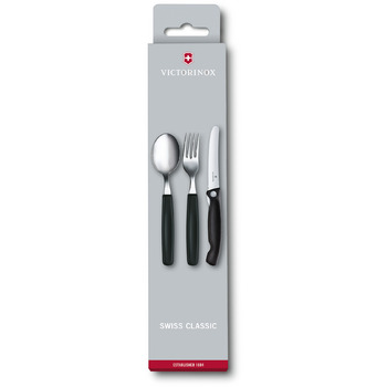 Набор кухонный Victorinox SwissClassic Table Set  3шт з чорн. ручкою (складаний ніж, виделка, ложка)