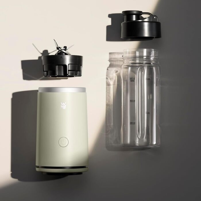 Морозно-зелений, Смузі-блендер, Персональний блендер, Керування однією рукою, Потужність 500 Вт, Стаціонарний міксер, Герметична пляшка для виносу, 0416770091