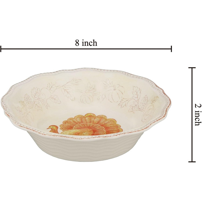 Набір меламінових мисок UP ware, миски у формі квітки для пасти, рису, супу та салату, без BPA, придатні для миття в посудомийній машині, ударостійкі, сині, 17,8 см, 6 предметів (блискуча індичка)