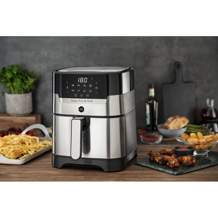Tefal Мультипіч OBH Nordica EasyFry&Grill, 1550Вт, чаша-4.2л, сенсорне керув., від 40°C до 200°C, пластик, чорно-сірий