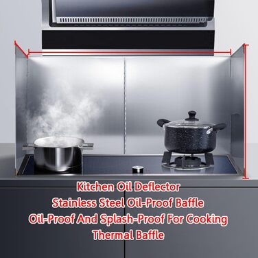 Настінний бризкозахисний екран для кухні 80 х 45 х 50 см Tauzveok