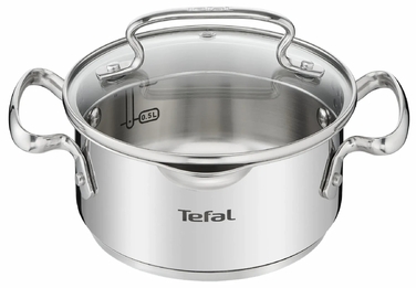 Tefal Каструля DUETTO+, 1.5л, з кришкою, нержавюча сталь, скло