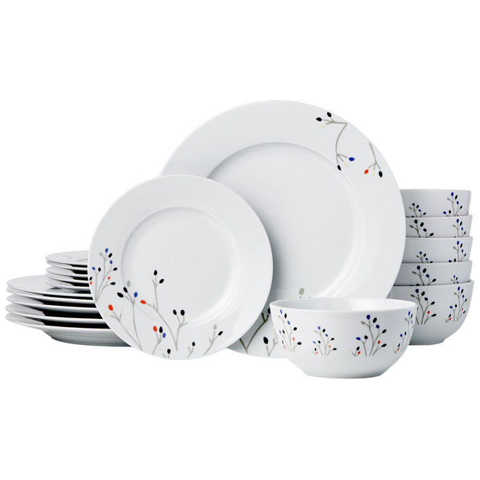 Набір посуду 18 предметів для 6 осіб Amazon Basics