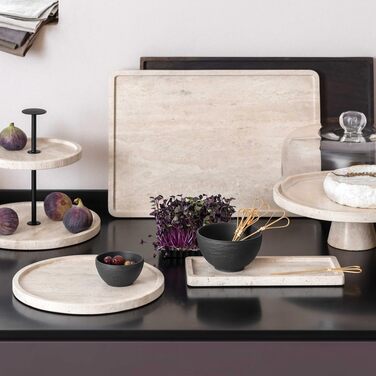Сервірувальна тарілка 28 см на ніжці, бежевий Travertine Manufacture Villeroy & Boch