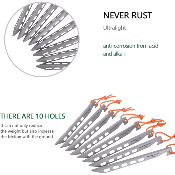 Титанові кілочки для наметів 8 шт. iBasingo