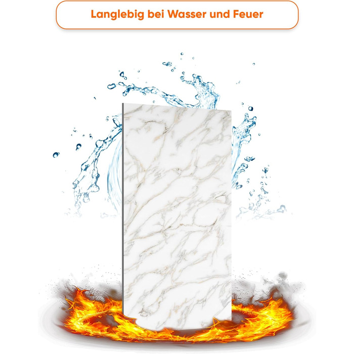 Стінові панелі IZODEKOR під мармур 60x120 см Панель для кухонного фартуха ПВХ-облицювання стін для кухні, ванної кімнати Бризкозахисний екран для кухні Водонепроникний та термостійкий ( панель, Calacada)