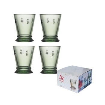 Набор стаканов La Rochere Abeille, зеленые, 260 мл, h 10,3 см, диам. 8,4 см, 4 пр.