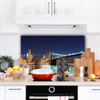 Дизайнерський кухонний бризкозахисний екран з алюмінієвого композиту, кухонний фартух, товщина 3 мм, 60x100 см, (місток)