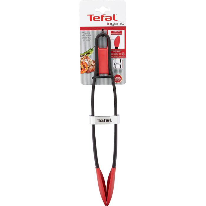 Щипцы кухонные Tefal Ingenio, пластик, силикон, черно-красный