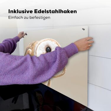 Фартух для плити, кухонний фартух, вініл, 78x52 см, декор для кухні, облицювання стіни, кришка для плити - сіро-чорна (сипуха - тварина, 52Д x 59Ш см)