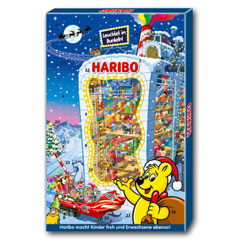 Рождественский адвент календарь 2025 с 24 мини-пакетами сладостей 300 г HARIBO
