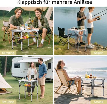 Складной кемпинговый столик 60 x 40 см белый Anbte