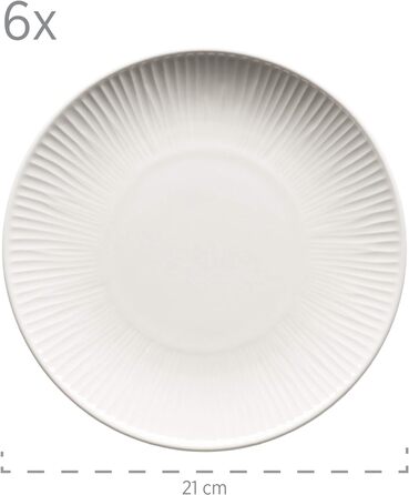 Обеденный сервиз на 6 персон из высококачественного гостиничного фарфора белого цвета, набор тарелок из 12 предметов в винтажном дизайне, прочный фарфор (набор для завтрака 18 шт.), 931461 Dalia