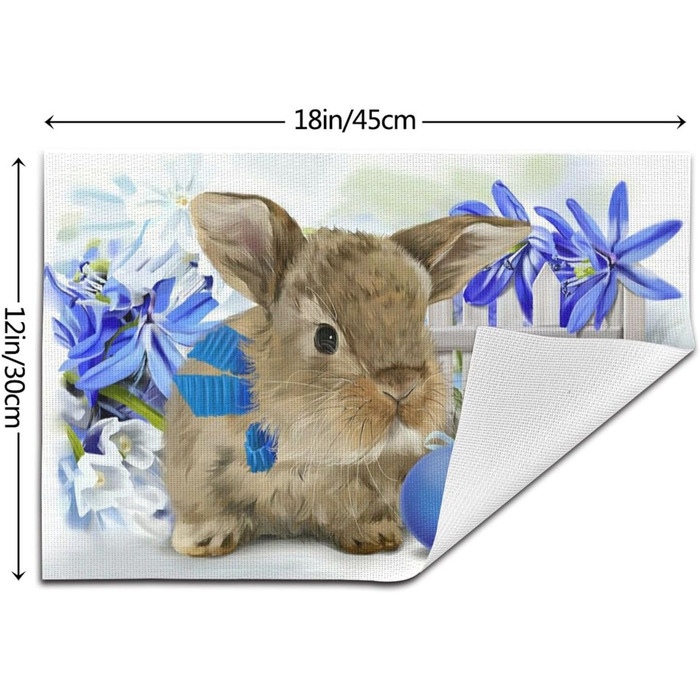 Подставка для стола с мотивом пасхального кролика 6 шт 30 х 45 см UNIOND