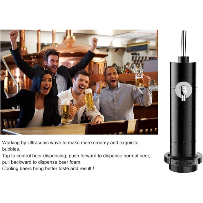 Міні-кегератор для пива система розливу з піною для домашніх барів чорний Generisch