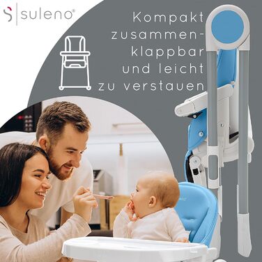 Детский стульчик для кормления светло-голубой Suleno