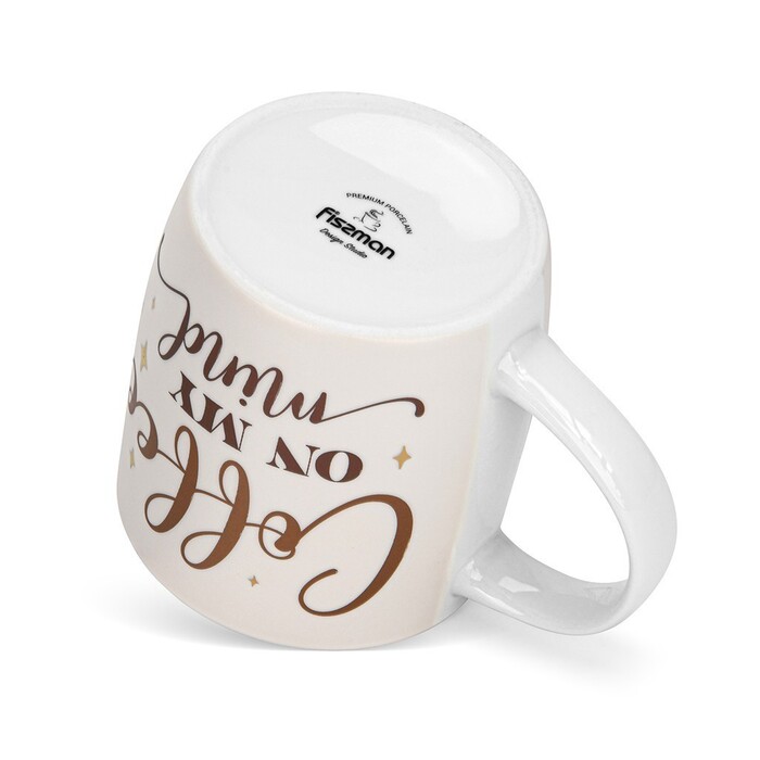 Набор из 2-х кружек Fissman 310 мл COFFEE ON MY MIND фарфор (3713)