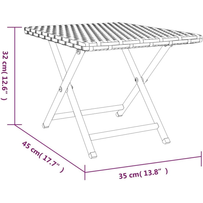 Складаний стіл для саду 35 х 45 х 32 см vidaXL