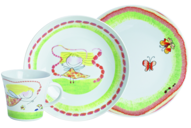 Набор детской посуды 3 предмета Magic Grip Kiddie Tableware Flower Fairy Kahla