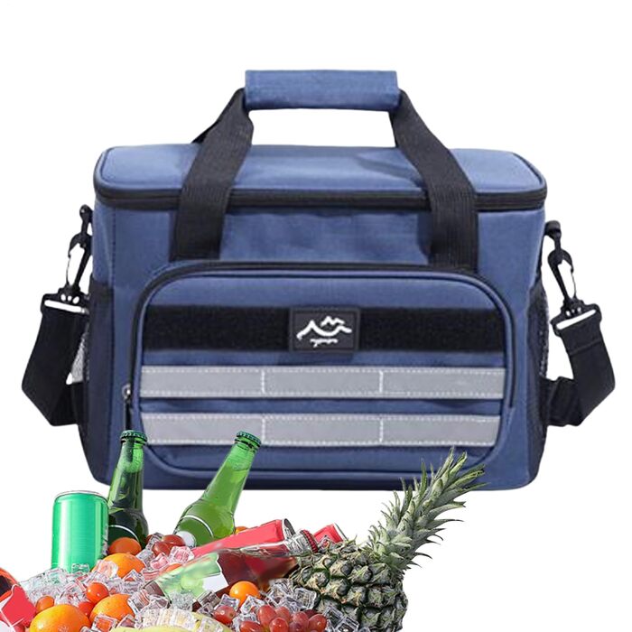 Універсальна термосумка для їжі, термобокс для ланч-боксу для дорослих - водонепроникне зберігання напоїв, грудного молока, для використання в дорозі, на риболовлі, пікніках, у походах, на барбекю, у школі, на роботі, темно-синій