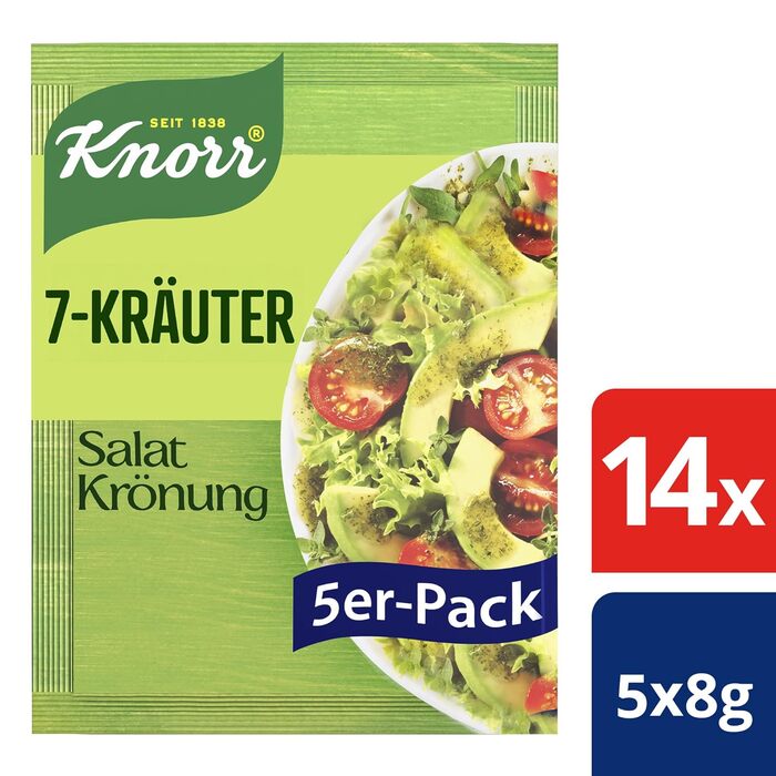 Заправка для салату Knorr з травами для смачної заправки для салату з натуральними інгредієнтами* 15 шт. 5 шт. (7 трав)