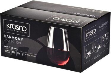 Набір безніжкових келихів для вина 6 шт 580 мл Krosno