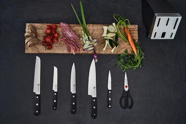 Набор из 5 ножей с ножницами и затачивающим блоком, серый Gourmet Zwilling