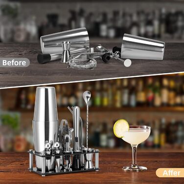 Набор для коктейлей из нержавеющей стали 15 предметов Cinnani