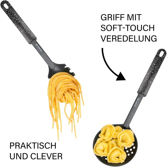 Набір кухонного начиння, 9 предметів, чорний STONELINE