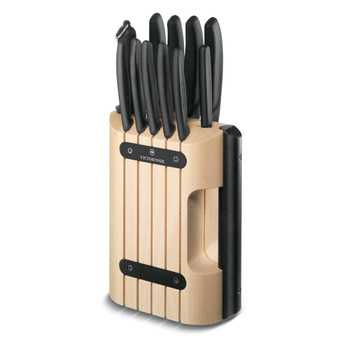 Кухонный гарнитур Victorinox SwissClassic Tablelery Block 11шт с черным. ручка с подставкой (9 ножей, точилка, овощечистка)