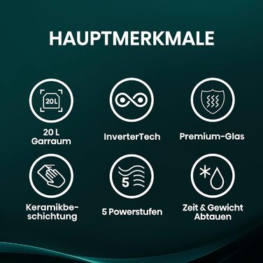 Мікрохвильова піч Hisense H20MOBP1HI / 20 л / 700 Вт / InverterTech / Керамічне покриття / Преміальне скло / Виготовлено на замовлення, багатофазне приготування / Функція розморожування / 5 рівнів потужності / Блокування від дітей / Чорна 20 л Аналогове к