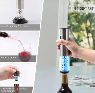Електричний відкривач для пляшок вина 4-в-1 WIWONEY