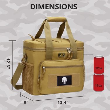 Тактична сумка для ланчу для чоловіків 12,3 л коричнева Bunnychic