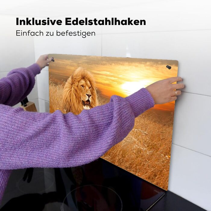 Фартух для плити, кухонний фартух, вініл, 78x52 см, декор для кухні, облицювання стіни, кришка для плити - сіро-чорна (Lev - Sunset, 52Д x 80Ш см)