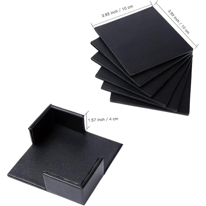 Набір підставок для напоїв із 6 штук з екошкіри RICHSUM