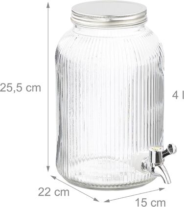 Диспенсер для напоїв з краном та кришкою 4 л Relaxdays