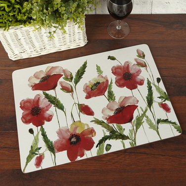 Набор пробковых подставок под тарелки Kitchen Craft Poppies, 40 х 29 см, 4 пр.