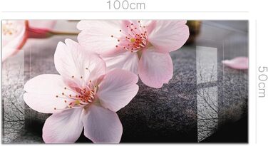 Кухонний фартух timalo зі скляним виглядом Північне море, очерет, захід сонця, океан, солома 2-мм акрилове скло Бризкозахисна стінка для плити, скляний кухонний фартух, акрилові скляні стінові панелі, захисна панель для фартуха (100 x 50 см, 314- Вишневий