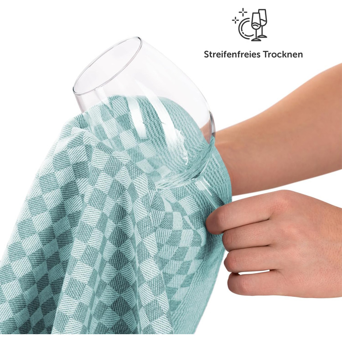 Кухонні рушники бавовняні 50 x 70 см, набір 5 предметів, м'ятно-зелені Blumtal