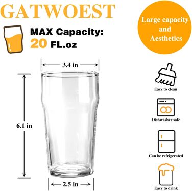 Премиальные пивные бокалы 4 шт 590 мл GATWOEST