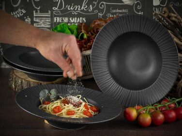Набор из 4 керамических тарелок для пасты 27 см, Vesuvio Creatable