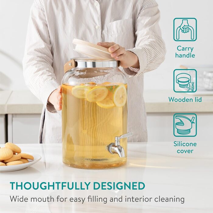 Диспенсер для напоїв скляний 5,6 л Navaris