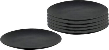 Набор обеденных тарелок 26,5 см, набор 6 предметов, черный Spetebo