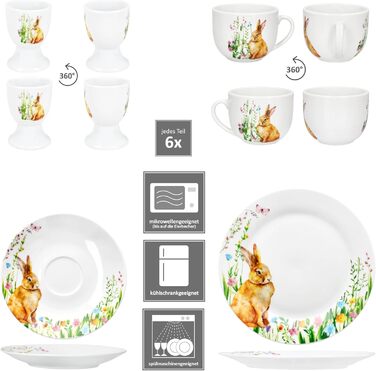 Набір посуду для сніданку з 24 предметів на 6 осіб MamboCat