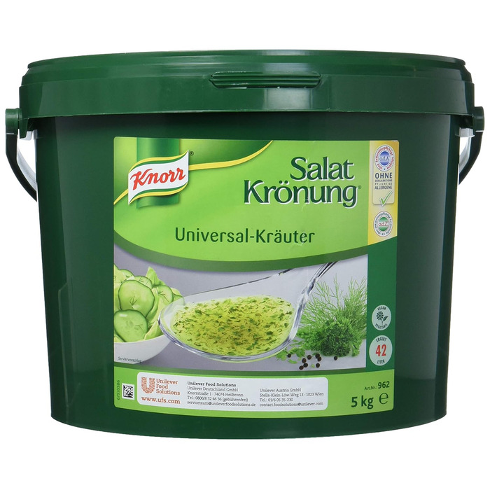 Заправка для салату Knorr Art (легка у приготуванні заправка для салату, універсальна заправка для салату) 1 упаковка (1 x 1 кг) (Універсальна, 5 кг (1 упаковка))