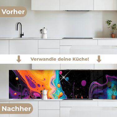 Кухонний фартух 60x80 см Самоклеючий захисний щиток для кухонної стіни Кухонний фартух Кухонні фасади Кухонні фартухи Кухонна стіна Вода - Пейзаж - (Барвистий - Кольоровий, 80 x 300 см)