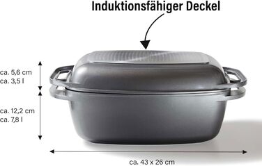 Жаровня с крышкой 43 х 26 см 8,4 л STONELINE